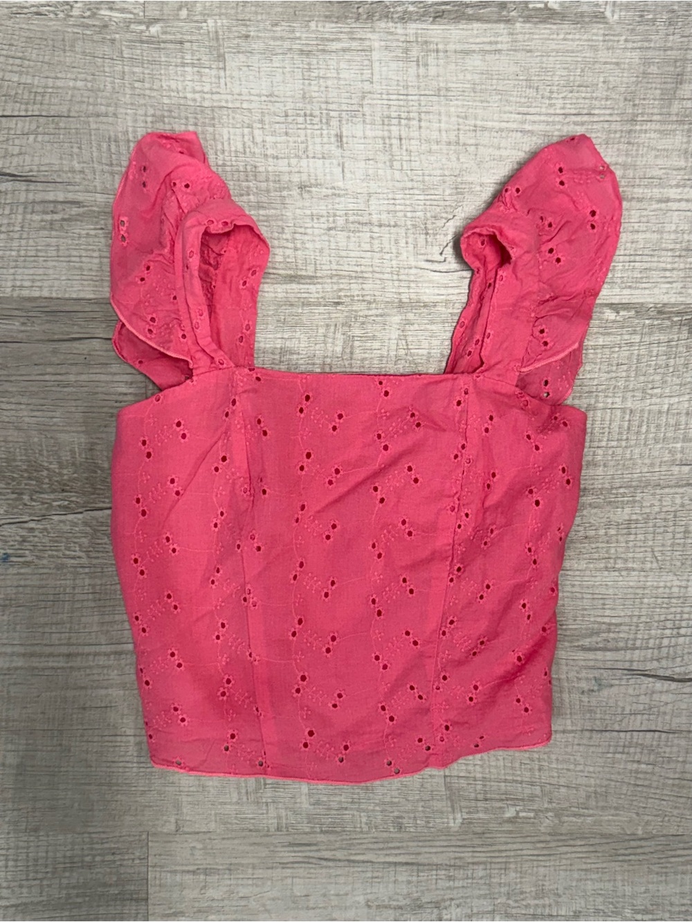 George Pink Eyelet Ruffle Strap Top - Picture 2 of 4